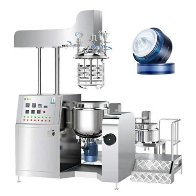 Stainless Hlau Sab Nraud Cuam Tshuam Kom Zoo Nkauj Freckle Cream PLC Mixing Tank Emulsifier Tshuab